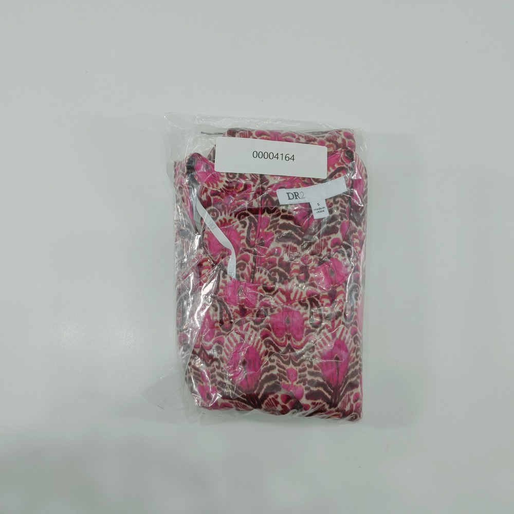DR2 Daniel Rainn Pink Paisley Sleeveless Ruffle Trim High Neck Blouse Size S - Picture 8 of 8